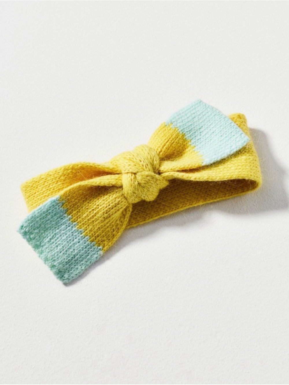 Anthropologie Yellow Mint Green Cozy Knotted Sweater Knit Headband OS